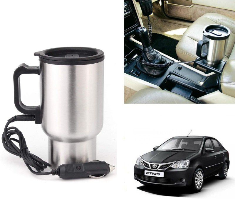 Oshotto 12V Stainless Steel Electric Car Heating Mug For Toyota Etios (450ml) Electric Kettle  (0.45 L, Silver)