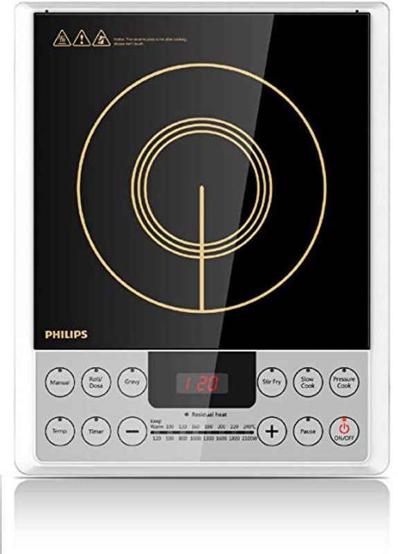 PHILIPS HD4929 2100-Watt Induction Cooker (Black Induction Cooktop  (Silver, Black, Touch Panel)