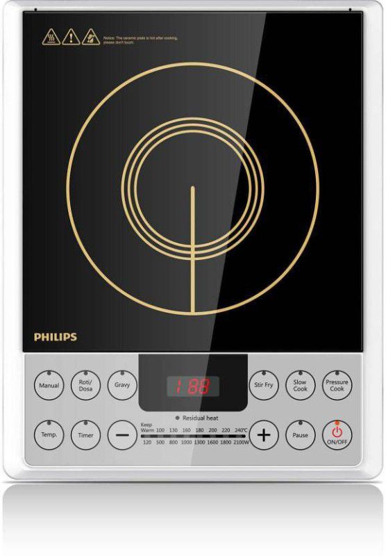 PHILIPS hd4929/01 Induction Cooktop  (Silver, Black, Jog Dial)