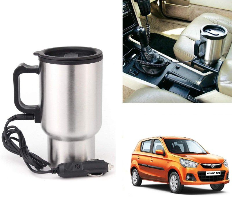 Oshotto 12V Stainless Steel Electric Car Heating Mug For Maruti Suzuki Alto K10 (450ml) Electric Kettle  (0.45 L, Silver)