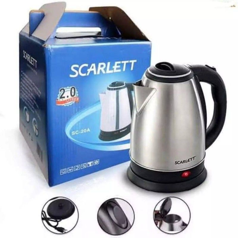 NIMYANK ®Kettle with Non Slip Handle - Water Boiler, Tea/Coffee Maker Multi Cooker Electric Kettle  (2 L, Silver , Black)