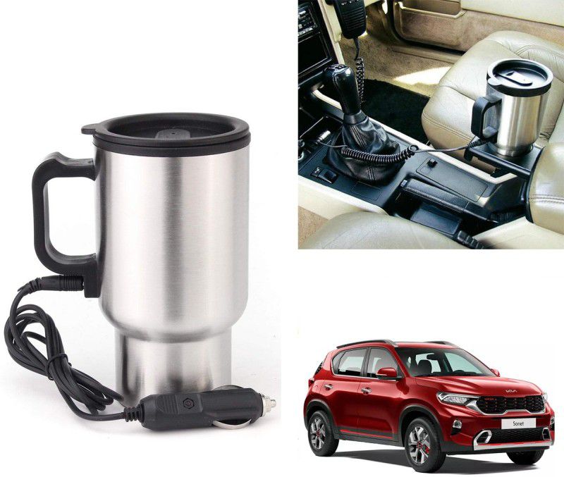 Oshotto 12V Stainless Steel Electric Car Heating Mug For KIA Sonet (450ml) Electric Kettle  (0.45 L, Silver)