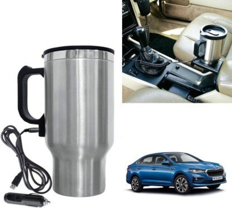 onlinecart Electric Car Heating Mug For Skoda Slavia (450ml) Electric Kettle Electric Kettle  (0.4 L, Silver)