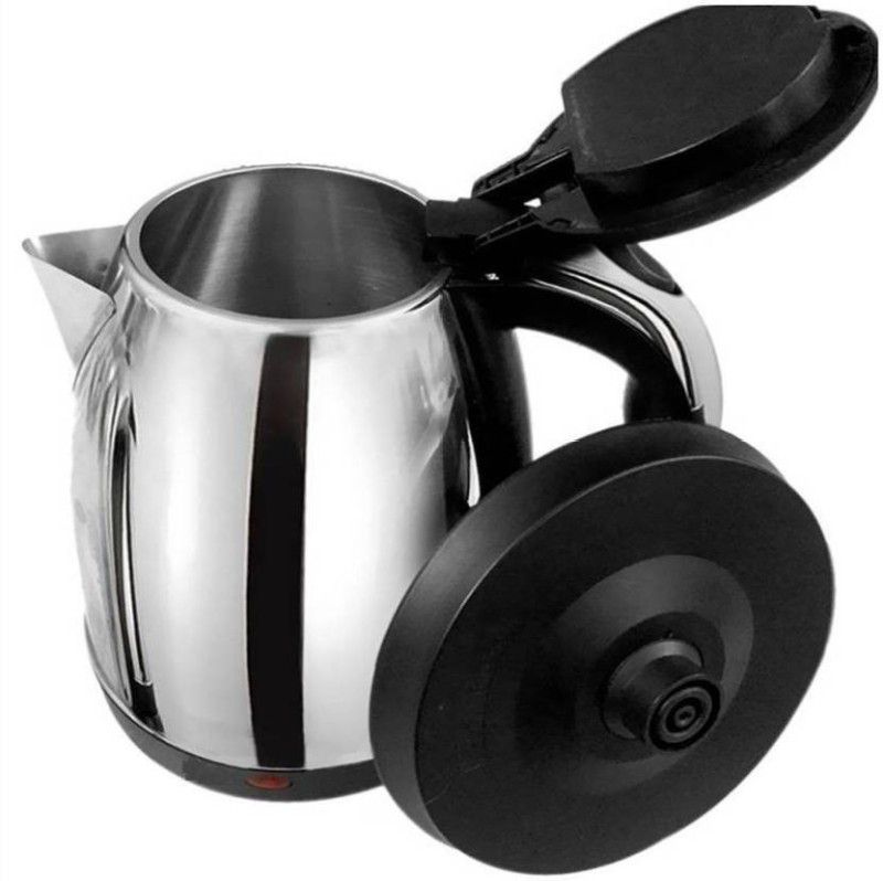RAJ Fast Boiling Tea Kettle Cordless, Stainless Steel Finish Hot Water Kettle Electric Kettle  (2 L, BLACK & SILVER)