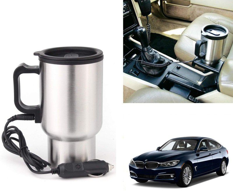 Oshotto 12V Stainless Steel Electric Car Heating Mug For BMW 3 Series 2020-2022 (450ml) Electric Kettle  (0.45 L, Silver)