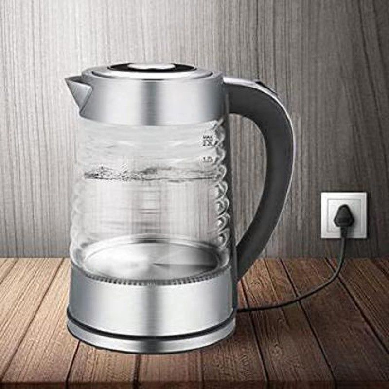 Rhydon lectric Kettle 2.2 L Cordless Portable Glass Kettle With BPA-Free Stainless Steel Lid, Auto Shut-Off And Boil-Dry Protection, Hot Water Boiler Electric Kettle  (2 L, clear)