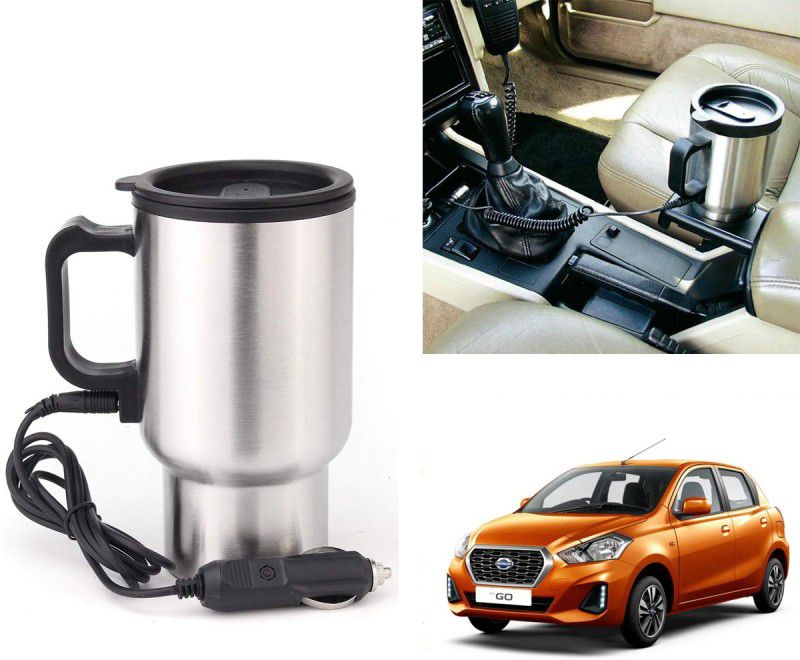 Oshotto 12V Stainless Steel Electric Car Heating Mug For Datsun Redi Go (450ml) Electric Kettle  (0.45 L, Silver)