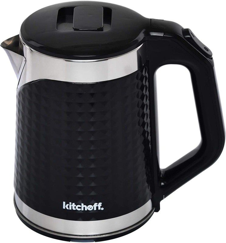 kitchoff Stainless Steel Double Body Black Coated Automatic Electric Kettle Electric Kettle  (1.7 L, Black)
