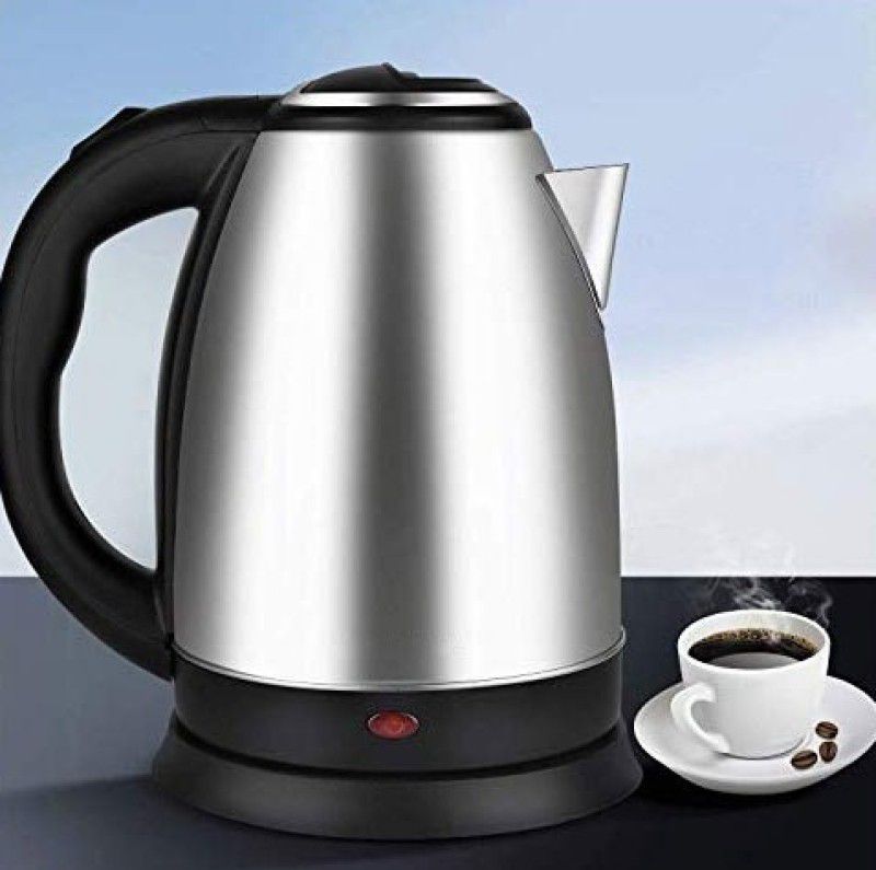 NIMYANK New Stainless Steel Hot Water Pot Portable Boiler Tea Coffee Warmer Heater Cordless Electric Kettle Beverage Maker  (2 L, Silver , Black)