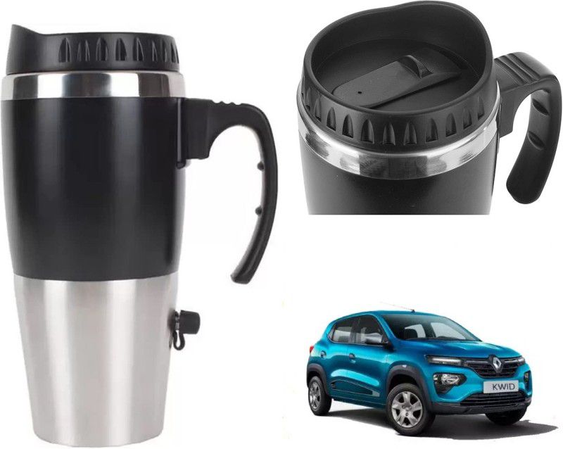 Oshotto 12V Car Heating Mug with USB Cord Electric Kettle Renault Kwid (500ml) Electric Kettle  (0.5 L, Black, Silver)