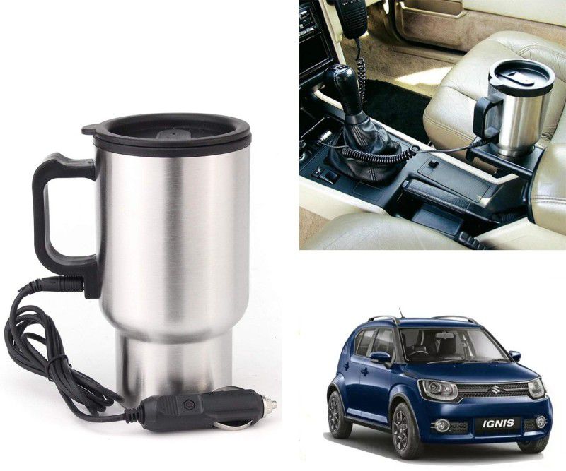 Oshotto 12V Stainless Steel Electric Car Heating Mug For Maruti Suzuki Ignis (450ml) Electric Kettle  (0.45 L, Silver)