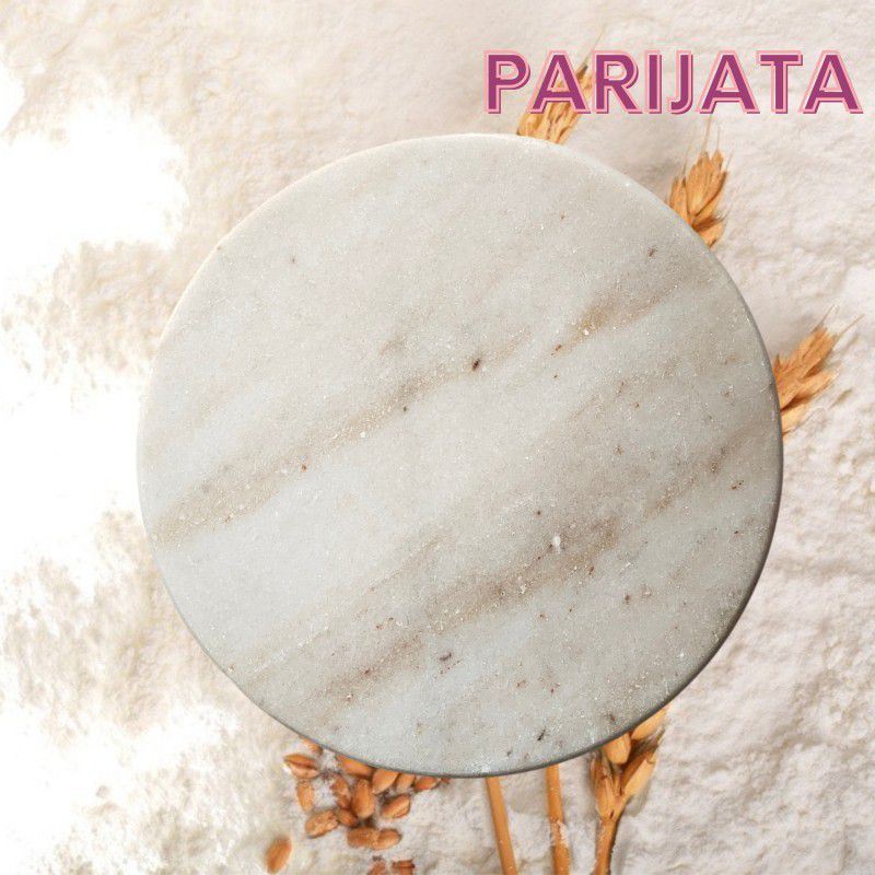 Parijata White Polsihed Marble Chakla Chapati Rolling Board 10 inch chakla Roti and Khakra Maker