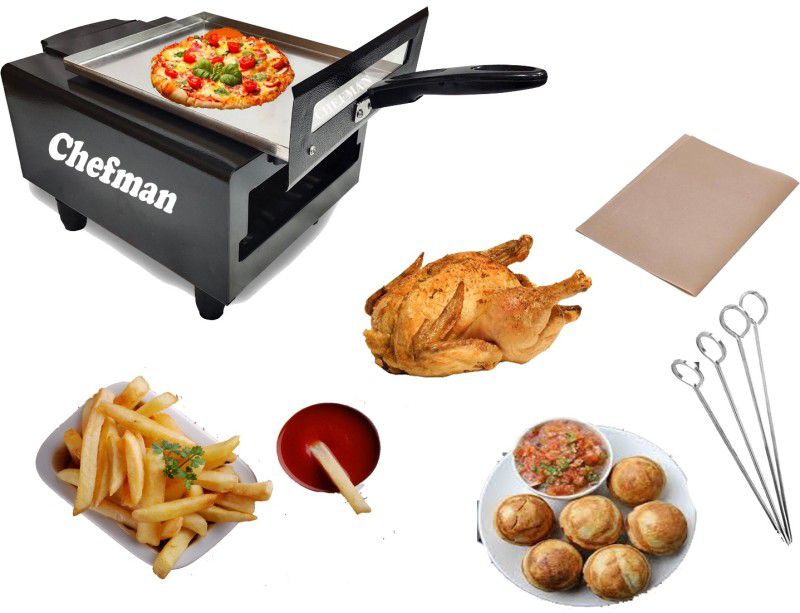 Chefman Electric 14 inches Tandoor with glove, grill, magic cloth, pizza cutter, recipe book, skewer, Electric Tandoor