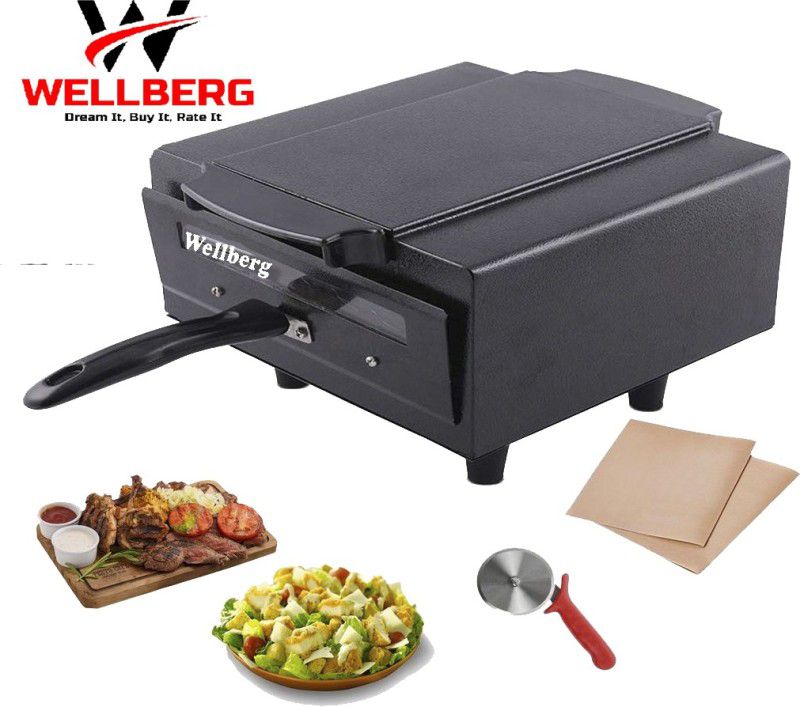 WELLBERG Smart Looking 1500W Small Size Multi Purposes Home & Kitchen Electric tandoor Comboo (Black) With 2 Year Warrenty For Heating Element Electric Tandoor Electric Tandoor