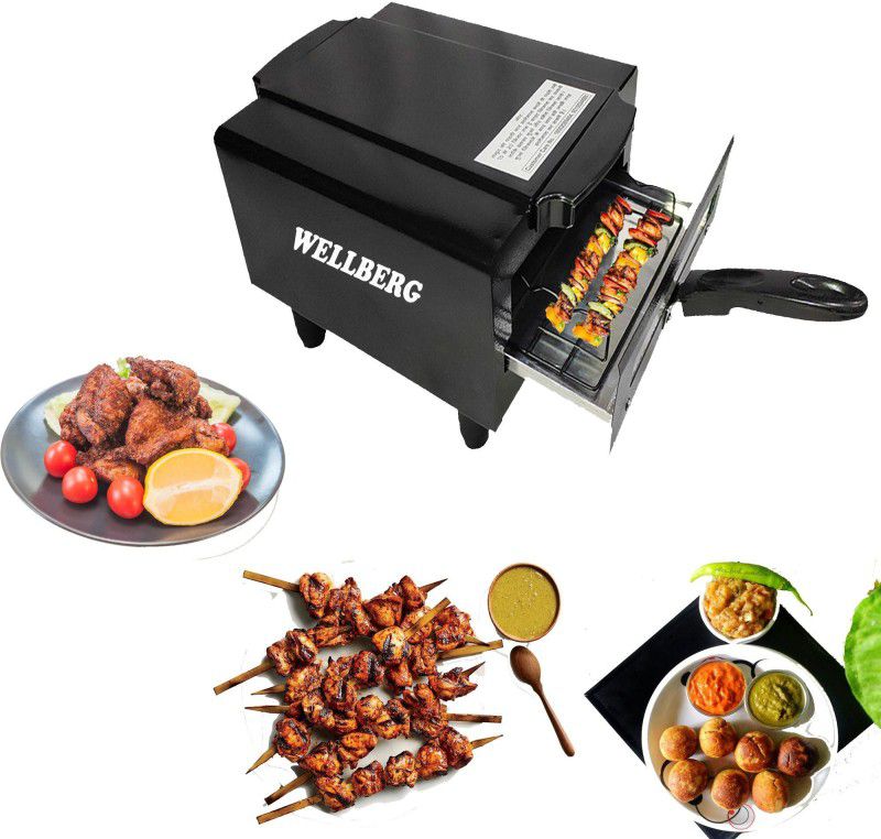 WELLBERG Medium Classic Size Steel Element 2000 W Home & Kitchen Electric Tandoor & Barbeque grill Comboo (Black) Electric Tandoor Electric Tandoor