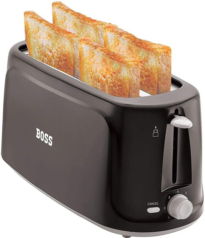 BOSS Eden 4-Slice 1100 W Pop Up Toaster  (Black)