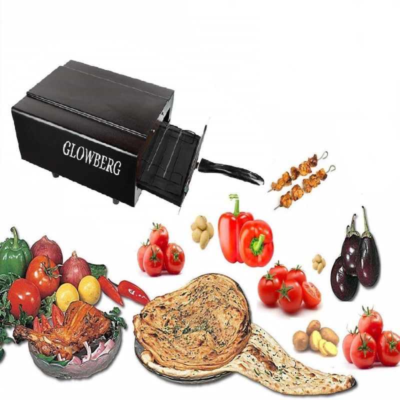 Glowberg Non-Stick Electric tandoor and Barbeque Grill Set (Black) with Frying and Roasting Function with Accessories Electric Tandoor
