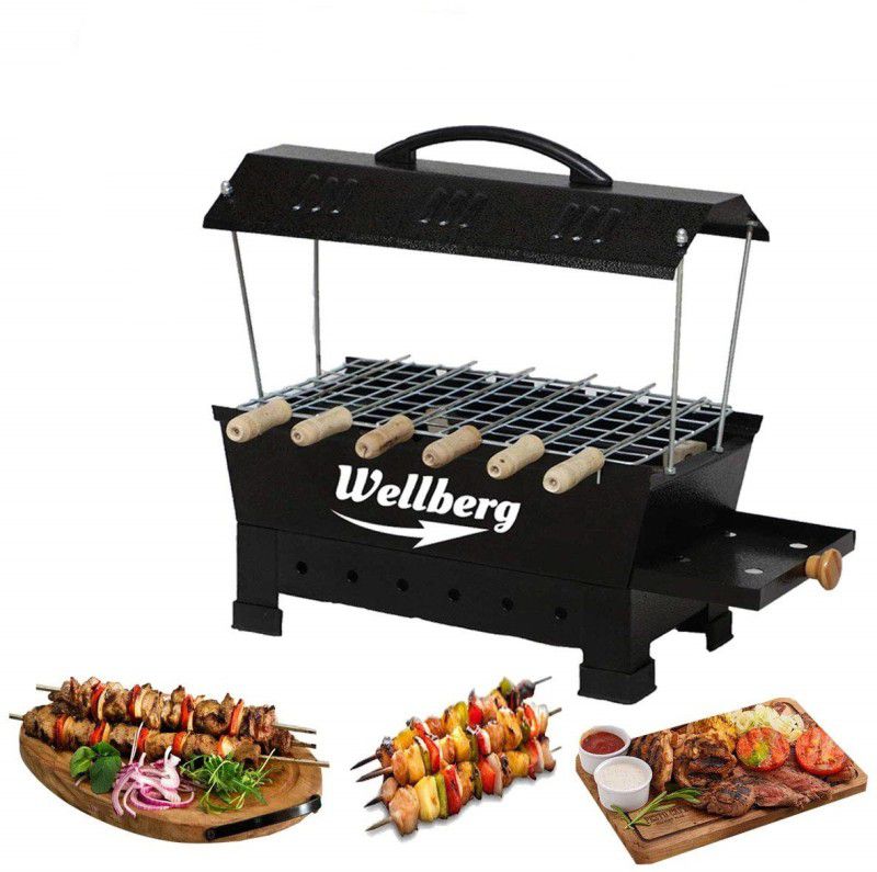 WELLBERG Electric & Non Electric Barbeque Grill Tandoori Maker For Home Use with Extra Accessories (multicolour) Electric Grill (Big) Electric Tandoor
