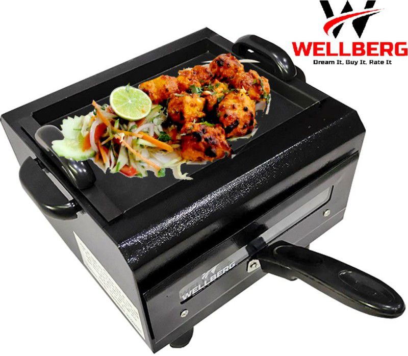 WELLBERG 2-In-1 tandoor With Tawa 1500W High Quality Steel Element Size Small Home & Kitchen Electric Tandoor & Barbeque Grill 2 Year Warrenty For Heating element Electric Tandoor Electric Tandoor