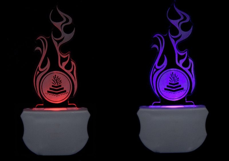 Shifa Crafts The Buring Symbol 3D illusion Led Night Lamp comes with 7 Multicolor lighting effect , Suitable for Room,Drawing Room,Lobby (Pack of 2) Night Lamp  (12 cm, Multicolor)