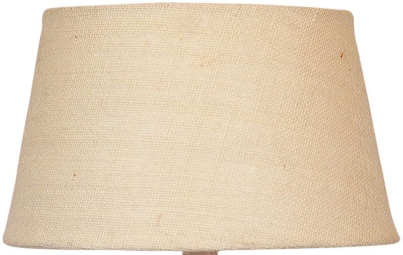 foziq Fancy 10" White Natural Fiber Drum Shape Table Lamps Lamp Shade  (Cotton)