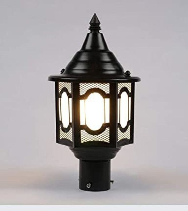 ZOREZA Gate Lights Outdoor, Lamp Gate Post Cap Lights, Deck Gate Post Light Black (Pack of 2) Gate Light Outdoor Lamp  (Black)