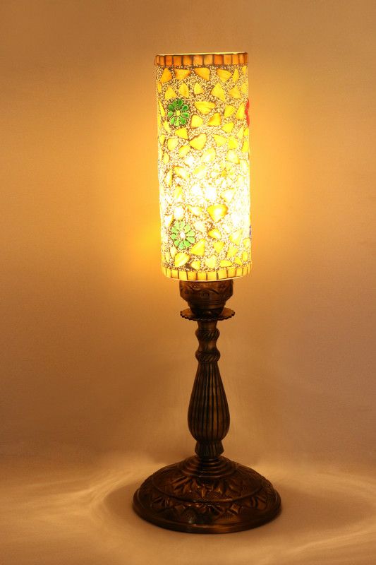 AFAST New Designer Central Table Lamp With Colorful Long Glass Decorative With Colorful Beads & Chips & High Quality Stand BD2 Table Lamp  (65 cm, Multicolor)