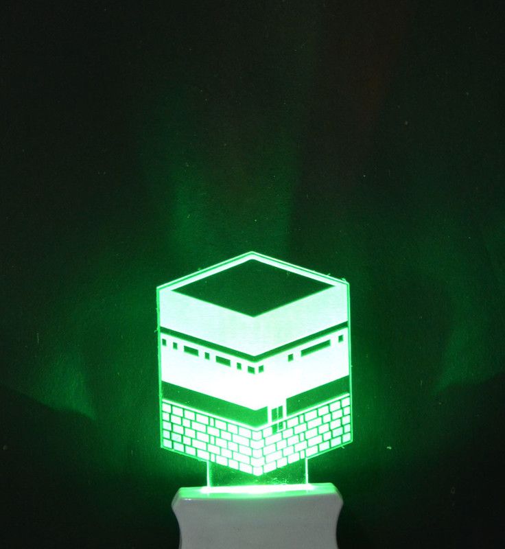 Shifa Crafts The kabba-minar 3D Illusion Night Lamp Comes with 7 Multicolor and 3D Illusion Design Suitable for Room,Drawing Room,Lobby Night Lamp  (12 cm, Multicolor)