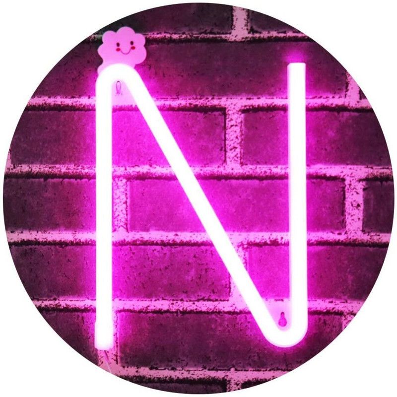 Satyam Kraft Marquee Alphabet Shaped Neon Led Light for Home Decoration and Wall Lamp, Pink, 1 Piece (Letter-N) Night Lamp  (22.5 cm, Pink)