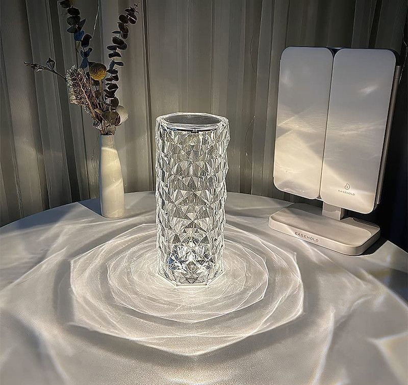 MHAX Crystal Rose Diamond 16 Color RGB Changing Mode_LED_Night_Lights_Table_Lamp Table Lamp  (8 cm, Multicolor)