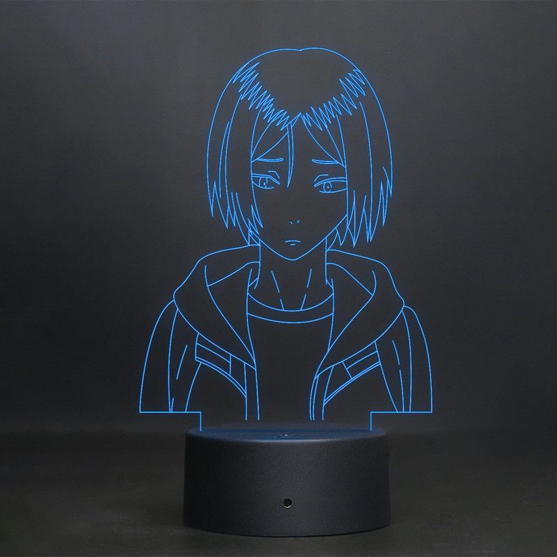 StarLaser Haikyuu Kenma452 3D Led Acrylic Night lamp for Bedroom Decor nightlight 7 Color Changing Light with Smart Touch Sensor and Data Cable Table Lamp  (17 cm, Multicolor)