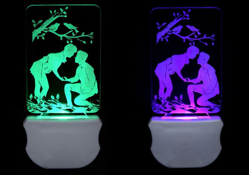 A Singh The Couple 3D illusion Led Night Lamp comes with 7 Multicolor lighting effect , Suitable for Room,Drawing Room,Lobby (Pack of 2) Night Lamp  (12 cm, Multicolor)