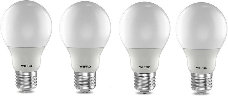 Wipro 9 W Standard E27 LED Bulb  (White, Pack of 4)