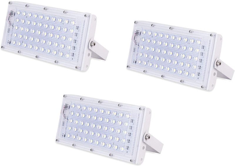 ERH India Metal Body Crystal 50 Watt 220-240V Waterproof Landscape LED Flood Light (White) - Pack of 3 Flood Light Outdoor Lamp  (White)