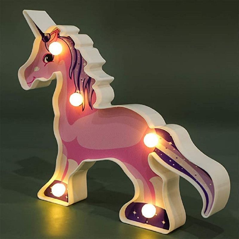 LEDOLUX Unicorn Marquee Light LED Nursery Lamp Bedside Table Lamp for Bedroom Night Lamp  (17 cm, Warm White)