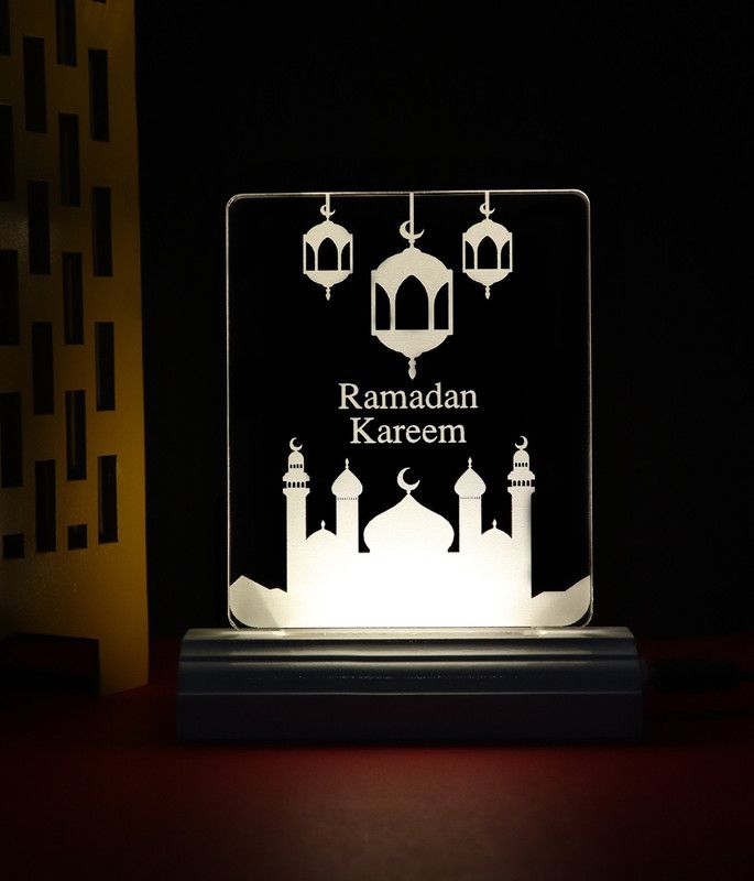 Zulka Get Your Traditions ZU_3D Ramdan Kareem (wb4) 41 Table Lamp  (17 cm, White)