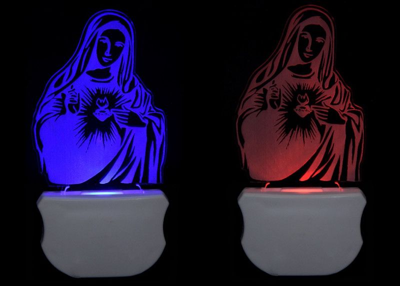 A Singh The Mother Mary 3D illusion Led Night Lamp comes with 7 Multicolor lighting effect , Suitable for Room,Drawing Room,Lobby (Pack of 2) Night Lamp  (12 cm, Multicolor)