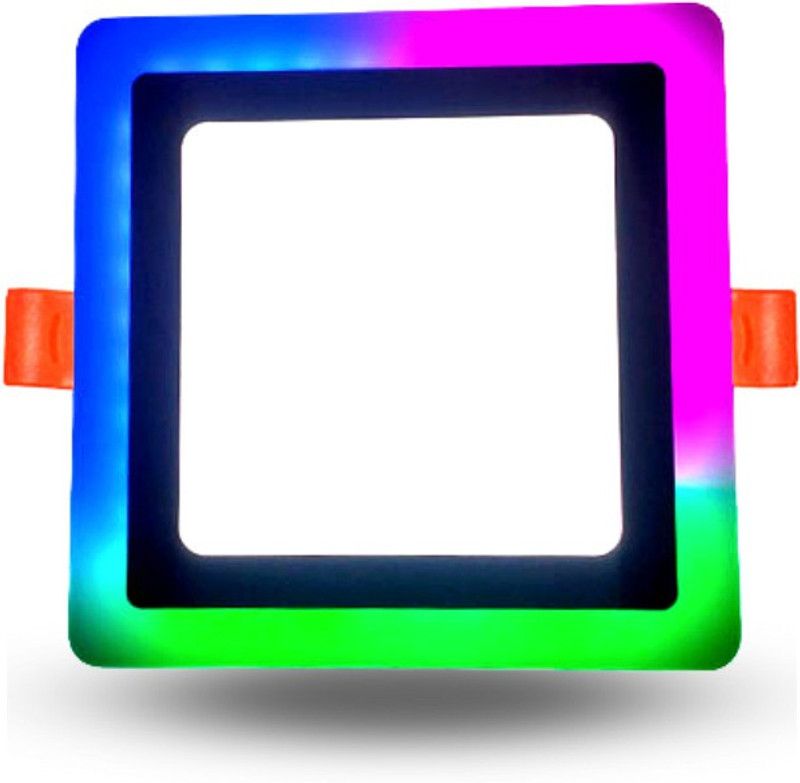 D'Mak 15 Watt LED Side PGB Square Panel Light Ceiling 3D Effect Lighting (Double Color) (Pack of 01) Ceiling Light Ceiling Lamp  (White)