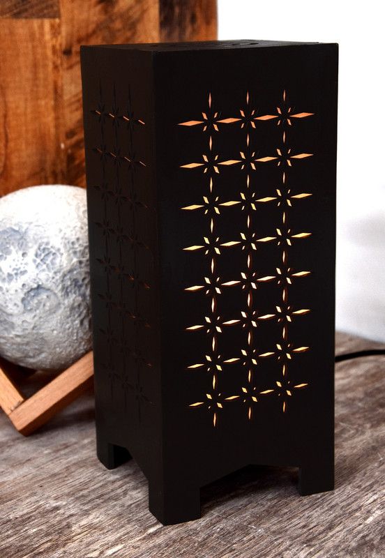 Fluxo Wooden LED Table Lamp With Creative Design,Suitable for Bedside,Drawing room,Lobby Etc Table Lamp  (25.5 cm, Black)