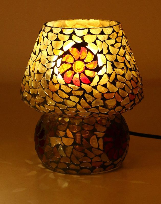 Somil Multi Colour New Handmade Designe Table Lamp_00113 Table Lamp  (14 cm, Multicolor)