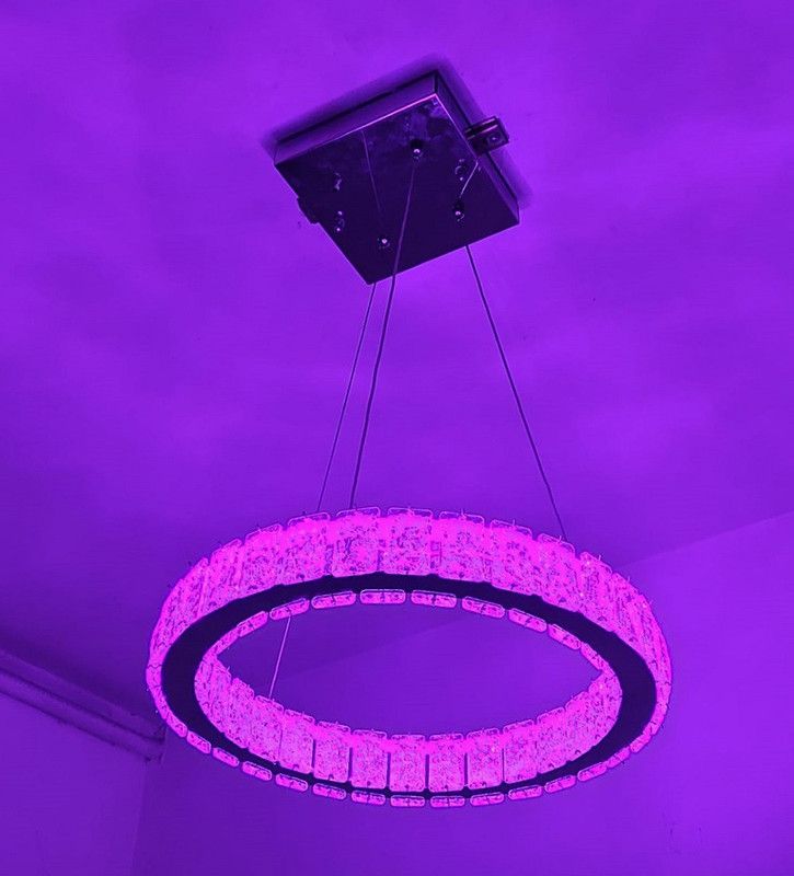 Discount4product Multicolor Dimmable 14inch Ring Chandelier Hanging Ceiling Light decor Chandelier Ceiling Lamp  (Multicolor)