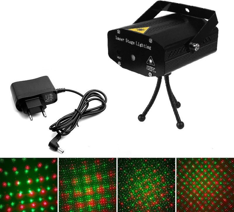 TECHGEAR LED Laser Projector Mini Stage Light Christmas Disco Party Club DJ Diwali AND Christmas Shower Laser Light  (Ball Diameter: 10 cm)