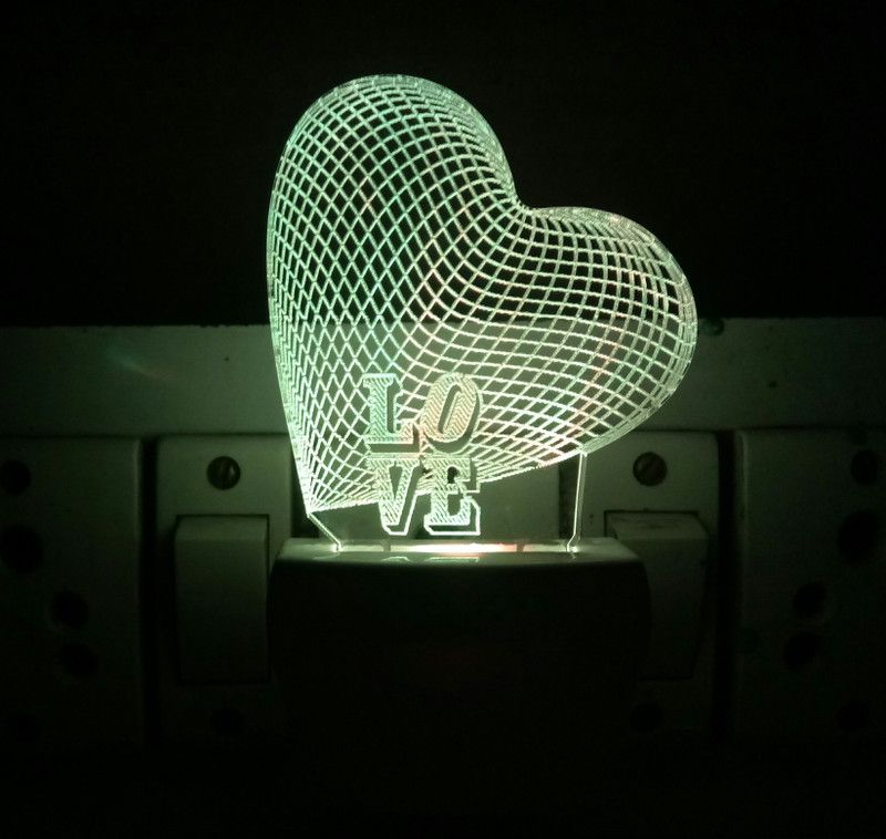 UKANI 3D Illusion LED Light Night Lights for 7 Colors Led Changing Lighting Bedroom Decoration Decorative Lighting Gifts for Boys Girls Kids Baby Friends NEW LOVE HEART Night Lamp ( 5 cm, Multicolor ) Night Lamp  (10 cm, Multicolour4)