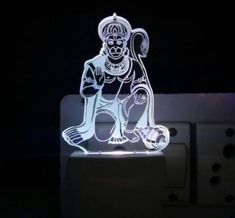 Skywhale GOD HANUMANJI MAHARAJ 3D 7 color changing Night Lamp Night Lamp  (12 cm, Multicolor)