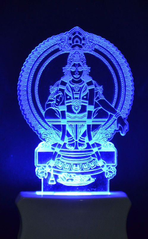 Girraj The Lord Krishna 3D Illusion Night Lamp Comes with 7 Multicolor Night Lamp  (12 cm, Multicolor)