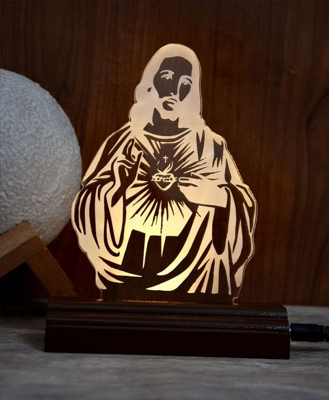 Zulka Get Your Traditions ZU_3D Jesus (wb5) 26 Table Lamp  (17 cm, Maroon)
