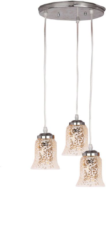 AFAST Designer Pendant Hanging Ceiling Lamp With Three Hanging Decorative Glass And All Fitting And Fixture (Bulbe Not Include) No xc6 Pendants Ceiling Lamp  (Gold)
