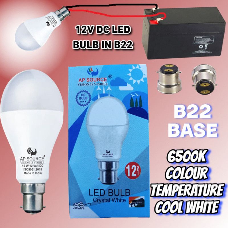AP Source 12 W Round B22 LED Bulb  (White)