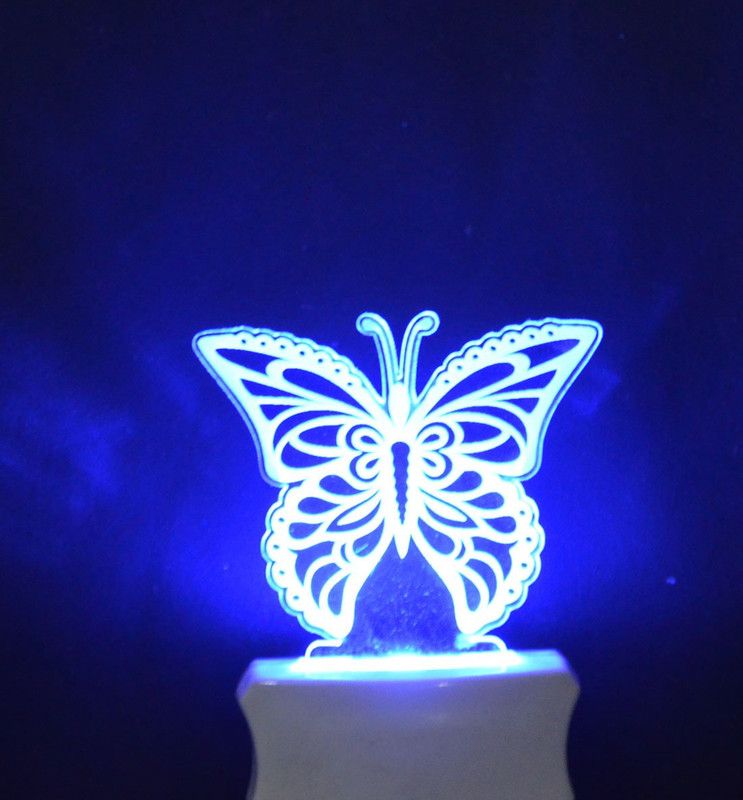 SAVA The Butterfly 3D Illusion Night Lamp Comes with 7 Multicolor Night Lamp  (12 cm, Multicolor)