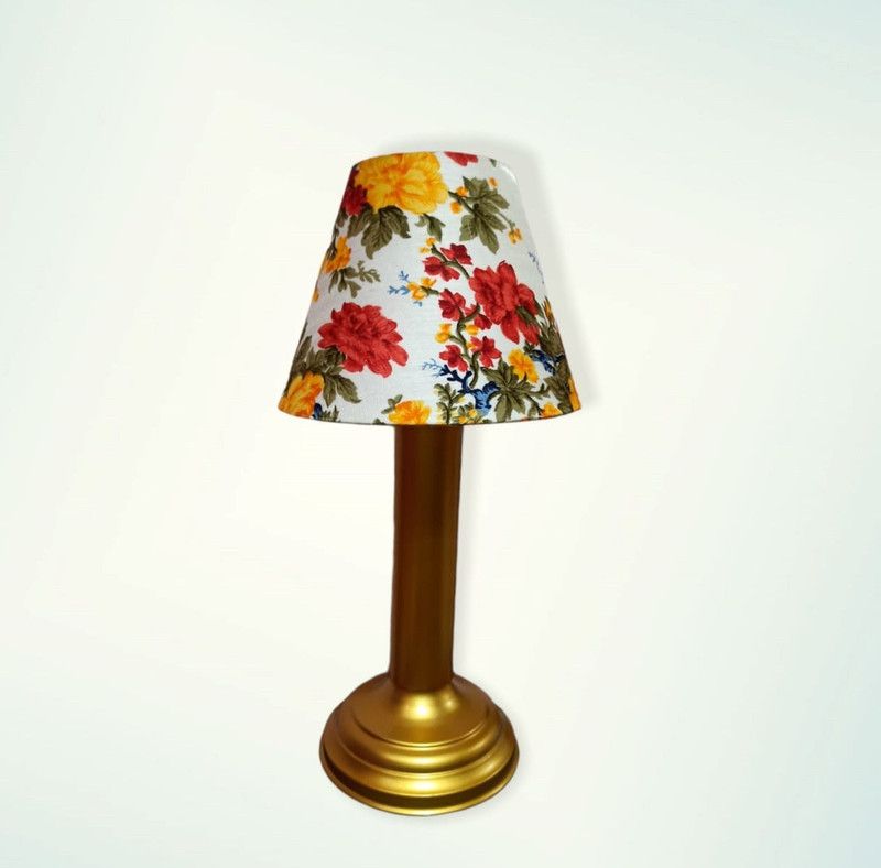 Colorwheel Floral Lamp Table Lamp  (39.24 cm, Golden and Silver)